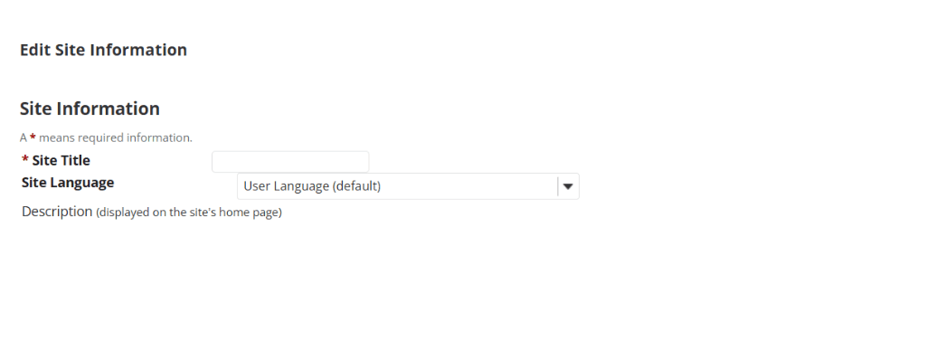 Setting the Site Title on the Edit Site Information screen
