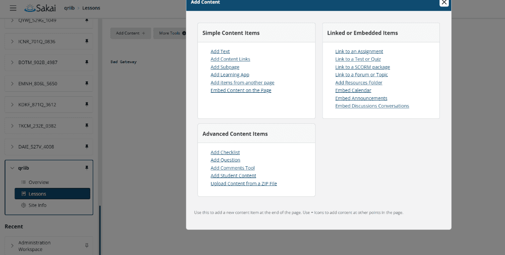 Add Content menu with the Add Learning App option
